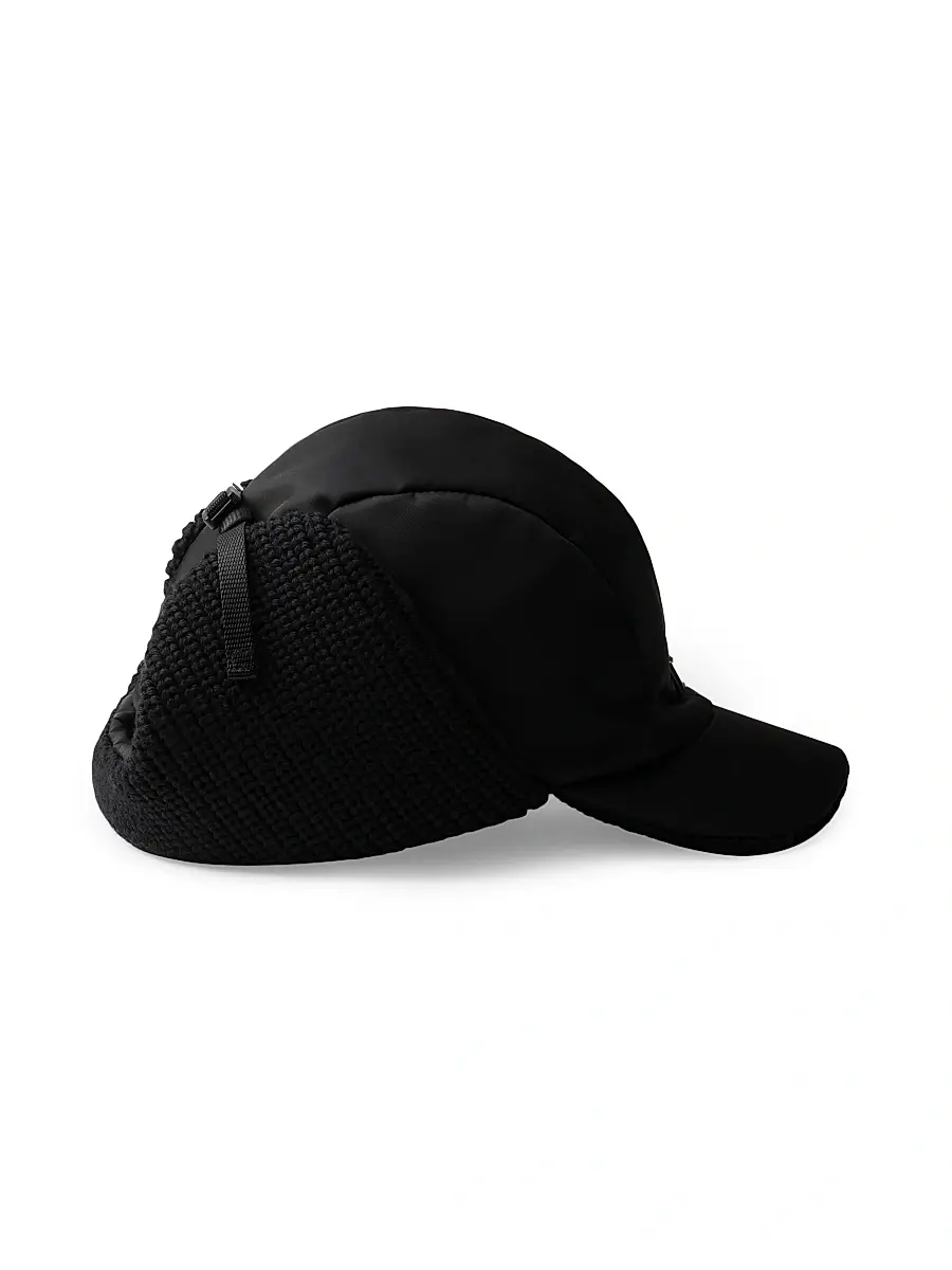 Prada Men's Re-Nylon and Wool Trapper Hat | Thumbnail 3 Prada Men's Re-Nylon and Wool Trapper Hat | Thumbnail 3