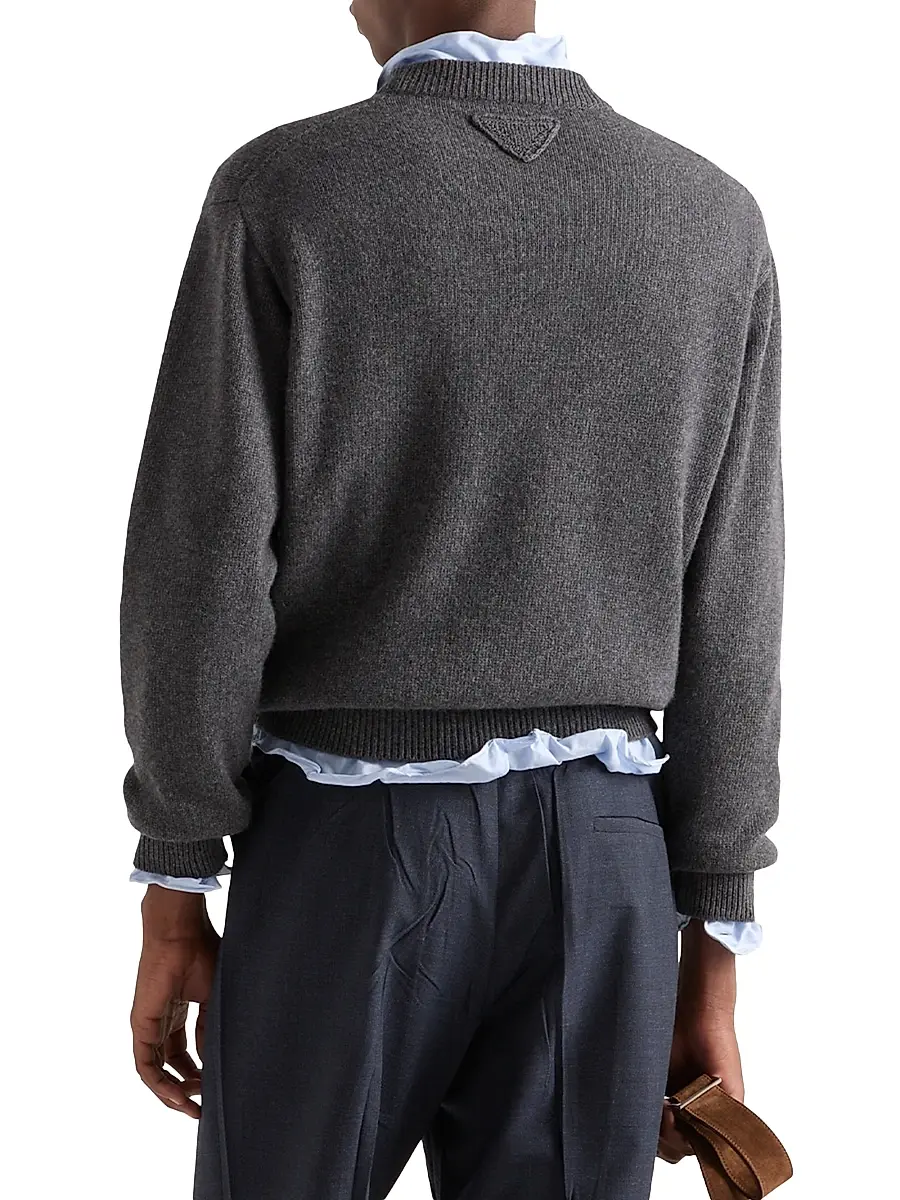 Prada Men's Re-Cashmere Crewneck Sweater | Thumbnail 3 Prada Men's Re-Cashmere Crewneck Sweater | Thumbnail 3