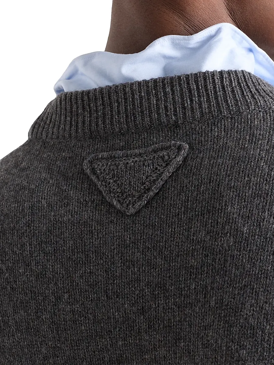 Prada Men's Re-Cashmere Crewneck Sweater | Thumbnail 5 Prada Men's Re-Cashmere Crewneck Sweater | Thumbnail 5