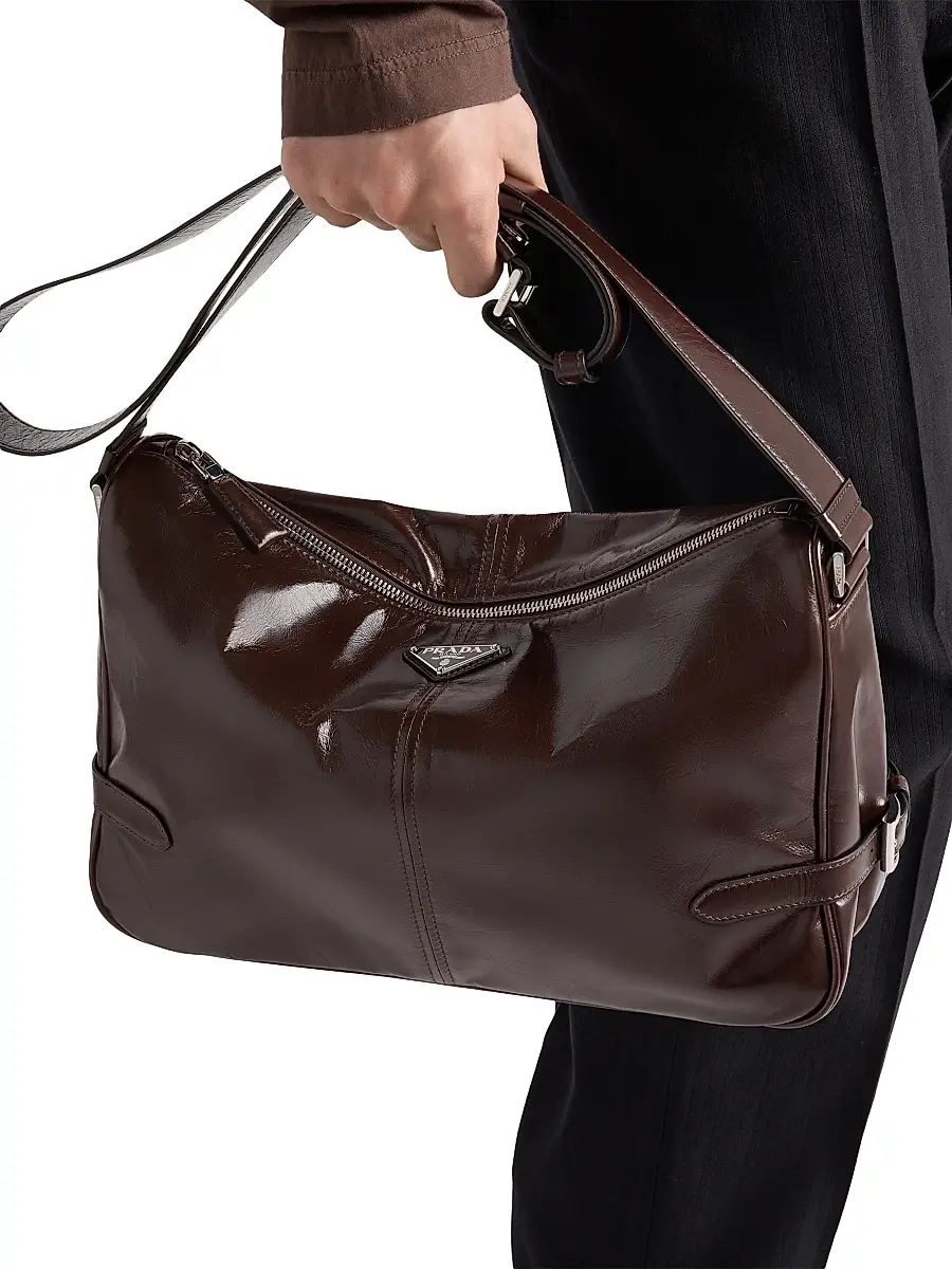 Prada Men's Leather Shoulder Bag | Thumbnail 3 Prada Men's Leather Shoulder Bag | Thumbnail 3