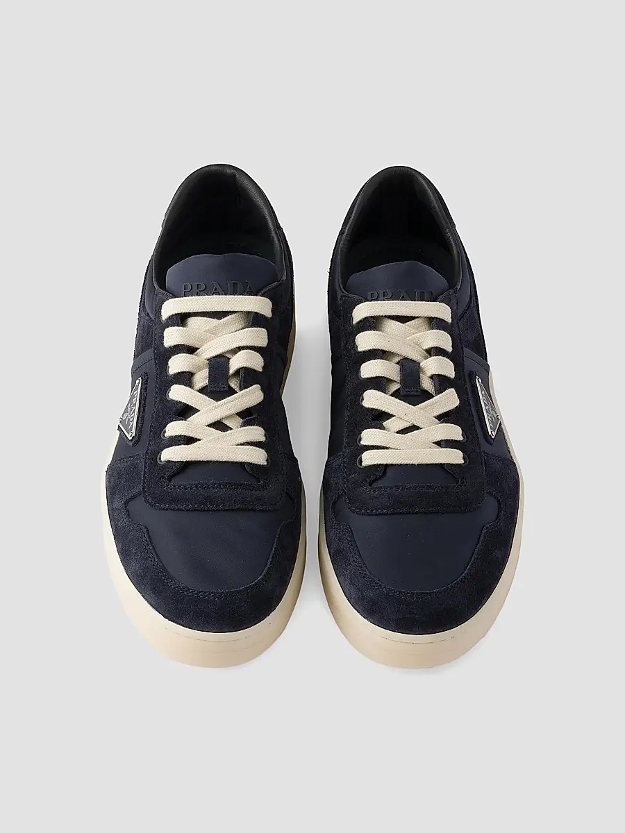 Prada Men's Downtown Re-Nylon and Suede Sneakers - Navy | Thumbnail 2