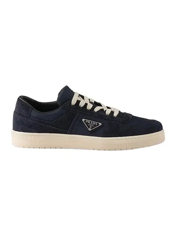 Prada Men's Downtown Re-Nylon and Suede Sneakers - Navy