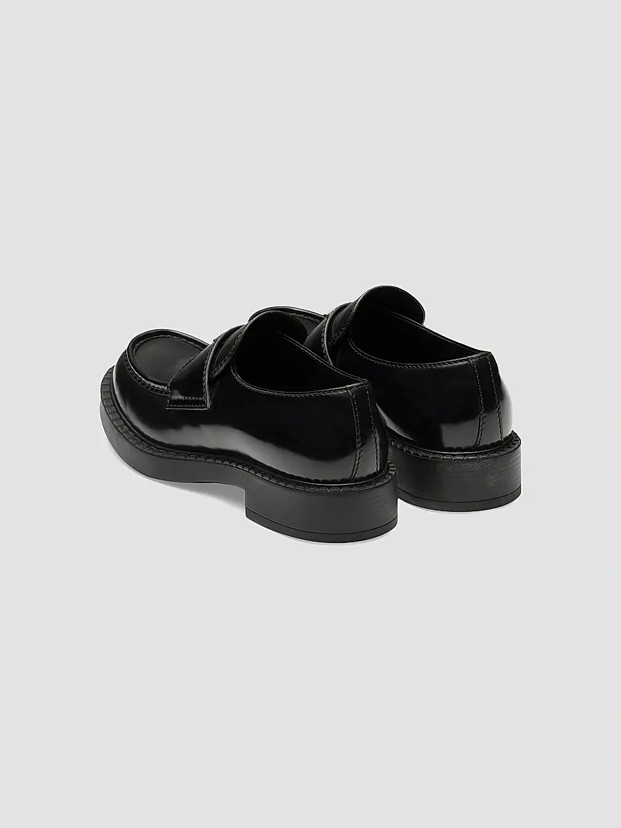 Prada Men's Men's Brushed Leather Loafers | Thumbnail 4 Prada Men's Men's Brushed Leather Loafers | Thumbnail 4