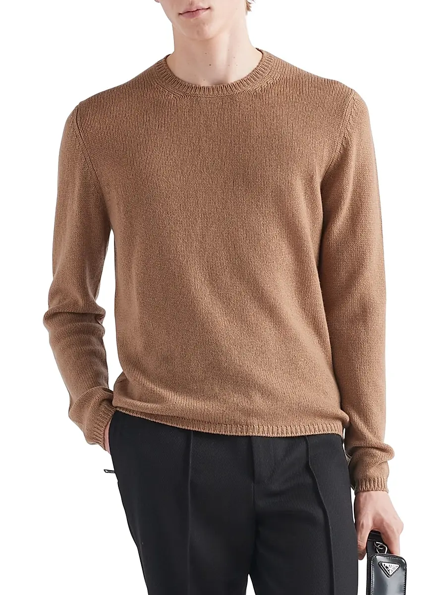 Prada Men's Cashmere Crew-neck Sweater | Thumbnail 2