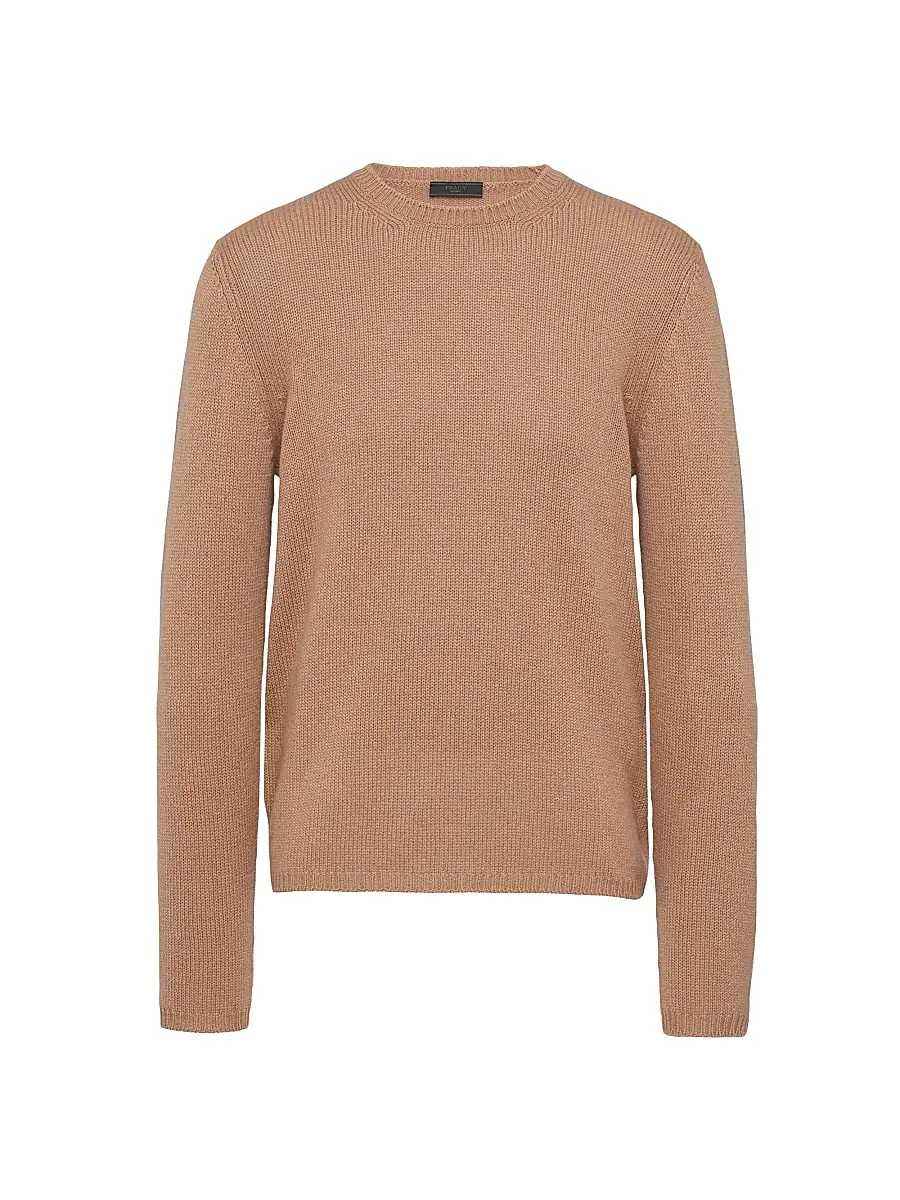 Prada Men's Cashmere Crewneck Sweater - Brown | Image 1 Prada Men's Cashmere Crewneck Sweater - Brown | Image 1