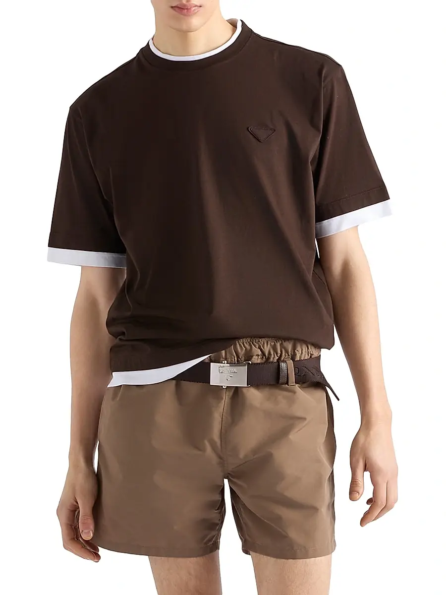 Prada Men's Cotton T-Shirt | Thumbnail 2 Prada Men's Cotton T-Shirt | Thumbnail 2