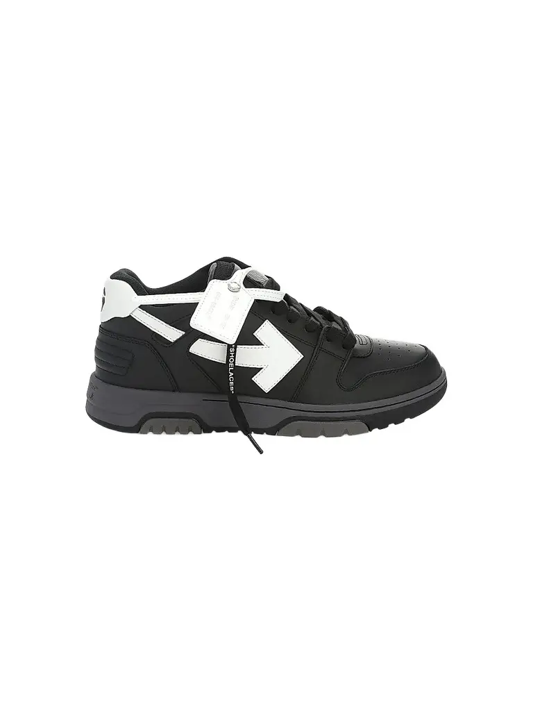 Off-White Men's Out Of Office Leather Sneakers - Black White | Image 1 Off-White Men's Out Of Office Leather Sneakers - Black White | Image 1