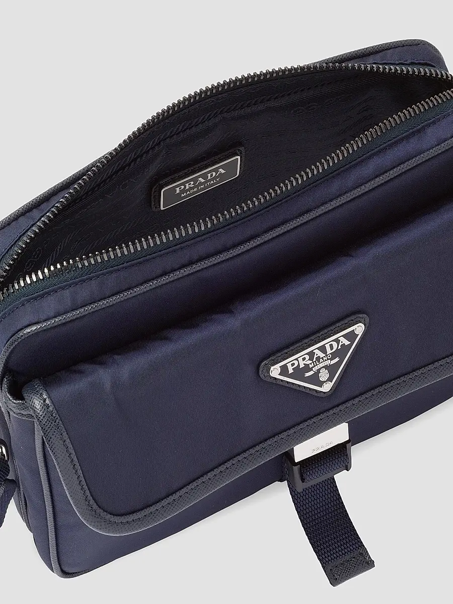 Prada Men's Re-Nylon And Saffiano Leather Shoulder Bag - Blue | Thumbnail 5