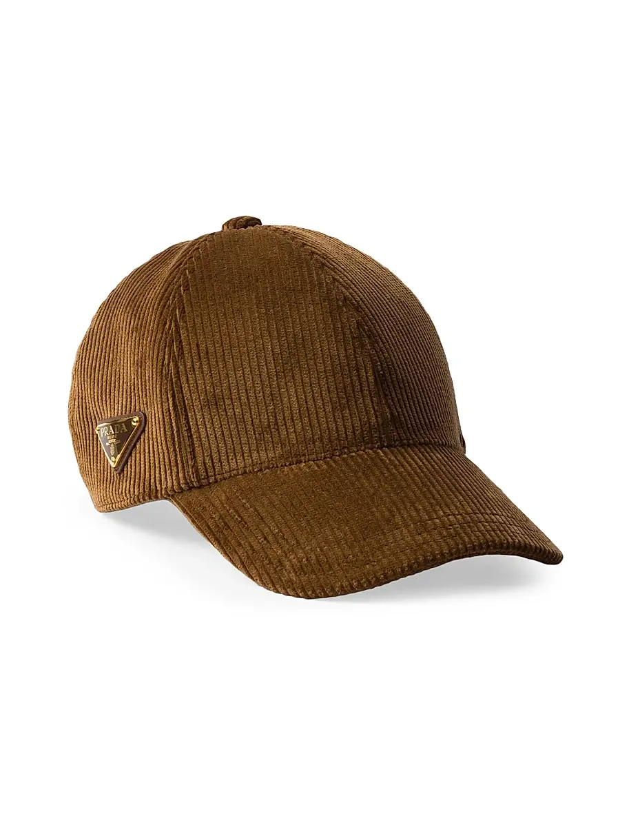 Prada Women's Corduroy Baseball Cap - Brown - Size XL | Image 1 Prada Women's Corduroy Baseball Cap - Brown - Size XL | Image 1