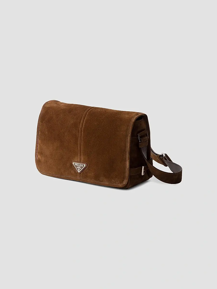 Prada Men's Suede Shoulder Bag | Thumbnail 3 Prada Men's Suede Shoulder Bag | Thumbnail 3