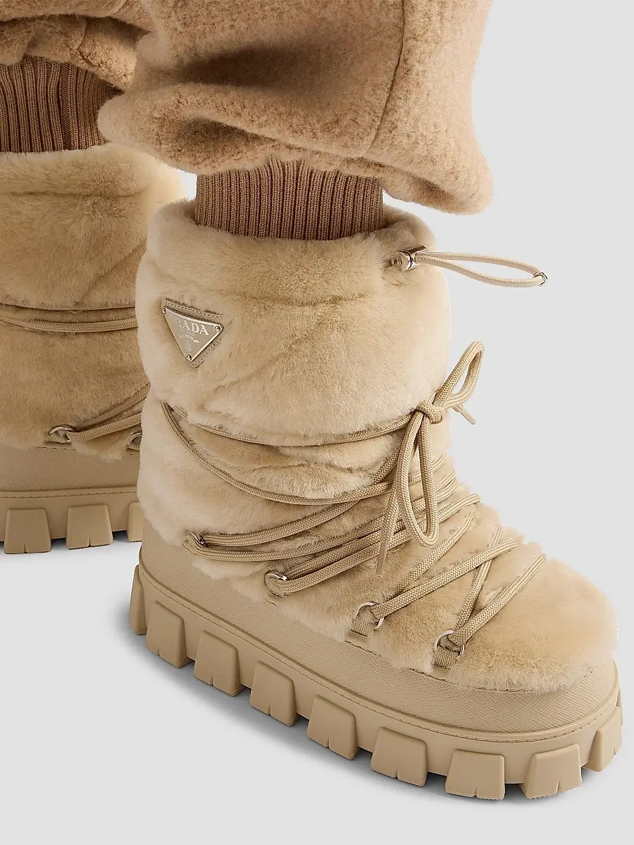 Prada Women's Shearling Après Ski Booties | Thumbnail 2 Prada Women's Shearling Après Ski Booties | Thumbnail 2