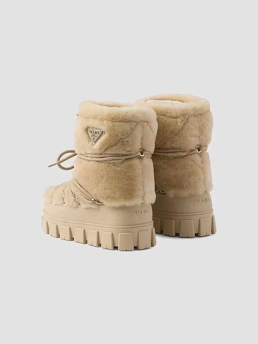 Prada Women's Shearling Après Ski Booties | Thumbnail 4 Prada Women's Shearling Après Ski Booties | Thumbnail 4