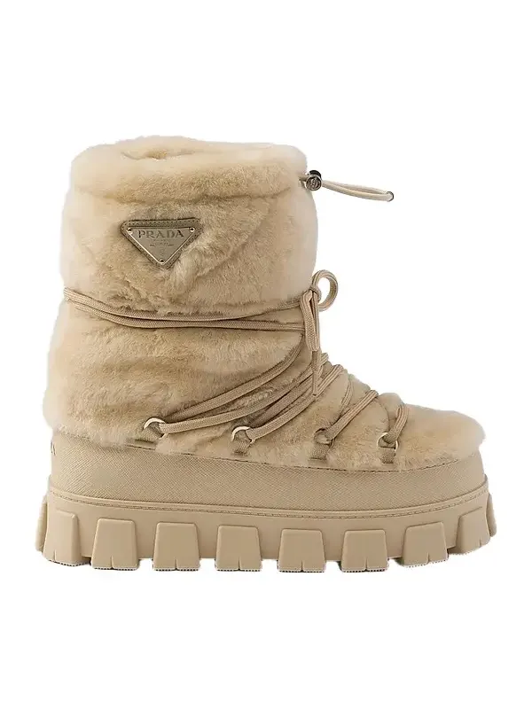Prada Women's Shearling Après Ski Booties