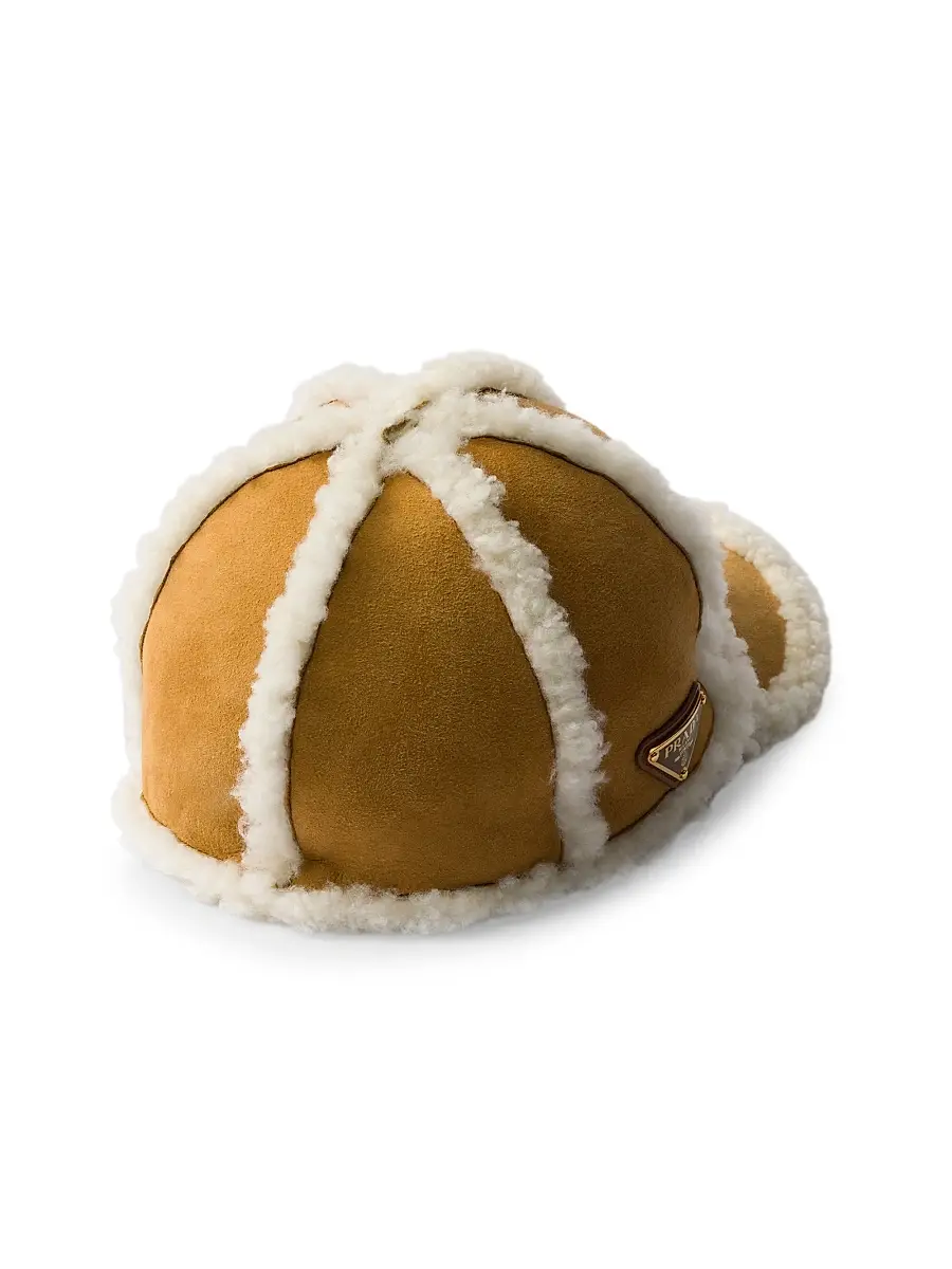 Prada Women's Suede Shearling Baseball Cap | Thumbnail 2 Prada Women's Suede Shearling Baseball Cap | Thumbnail 2