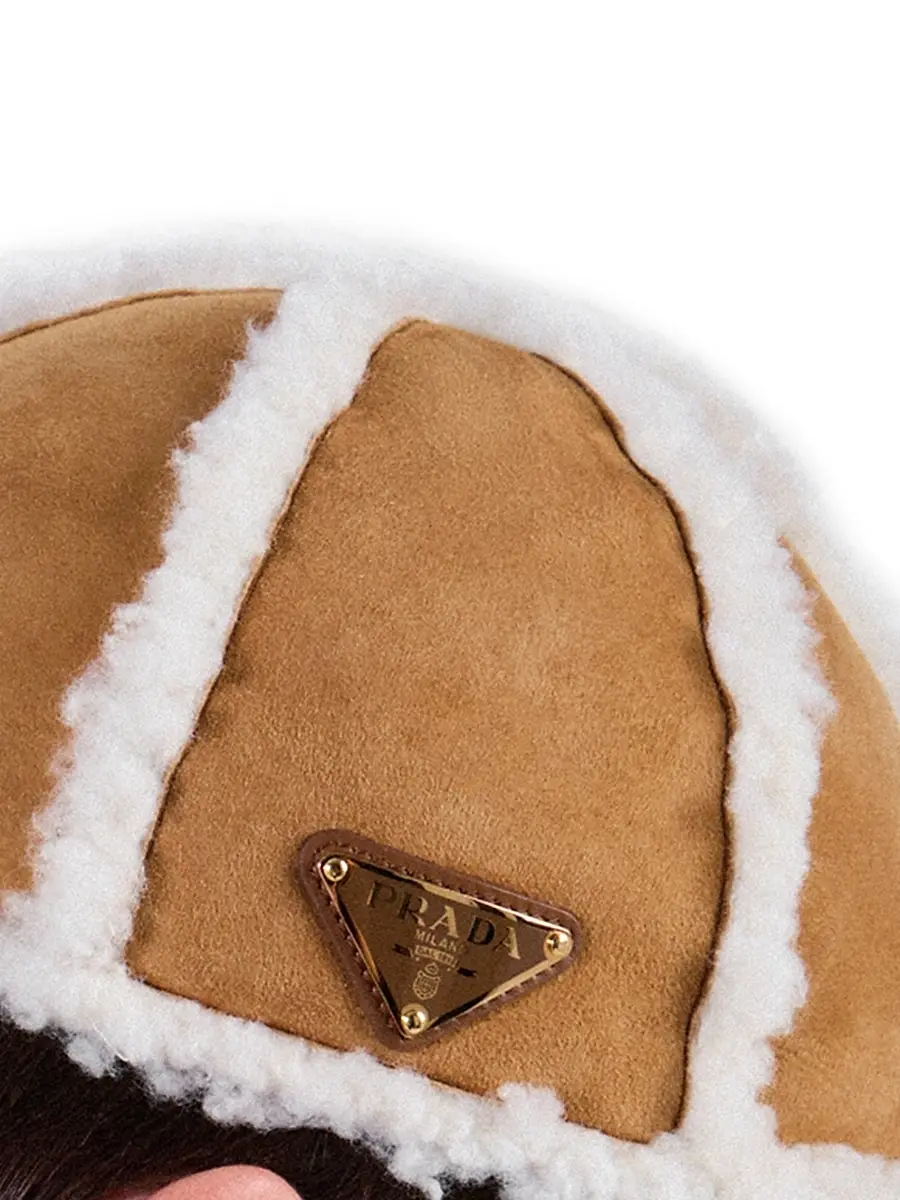 Prada Women's Suede Shearling Baseball Cap | Thumbnail 3 Prada Women's Suede Shearling Baseball Cap | Thumbnail 3