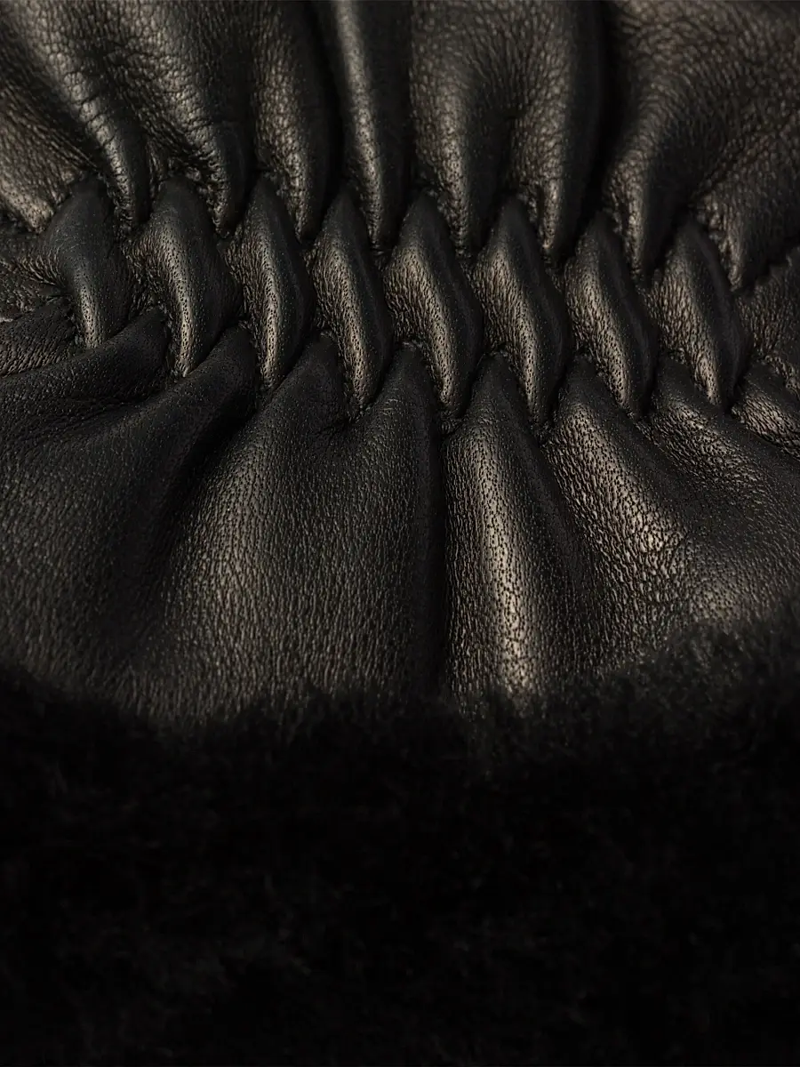 Prada Women's Re-Nylon and Shearling Gloves - Black | Thumbnail 2 Prada Women's Re-Nylon and Shearling Gloves - Black | Thumbnail 2