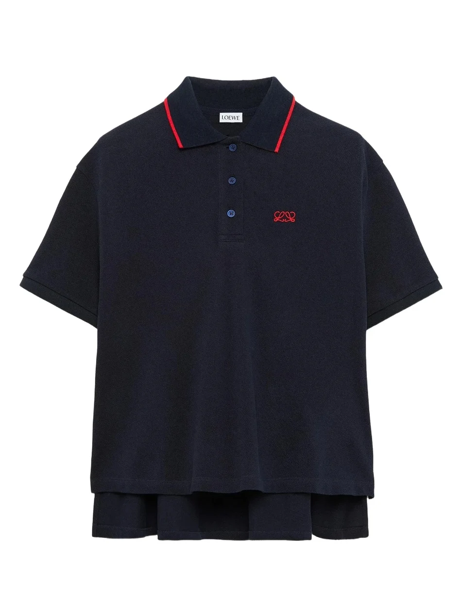 Women's Trapeze Logo High-Low Cotton-Blend Polo Shirt Women's Trapeze Logo High-Low Cotton-Blend Polo Shirt
