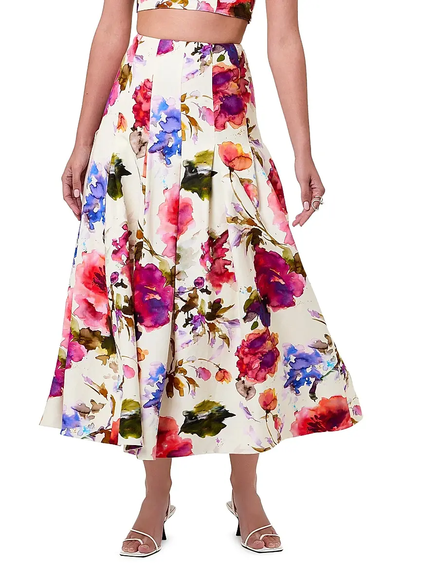 Nicholas the Label Women's Jordana Floral Pleated Waist Midi-Skirt | Thumbnail 3 Nicholas the Label Women's Jordana Floral Pleated Waist Midi-Skirt | Thumbnail 3
