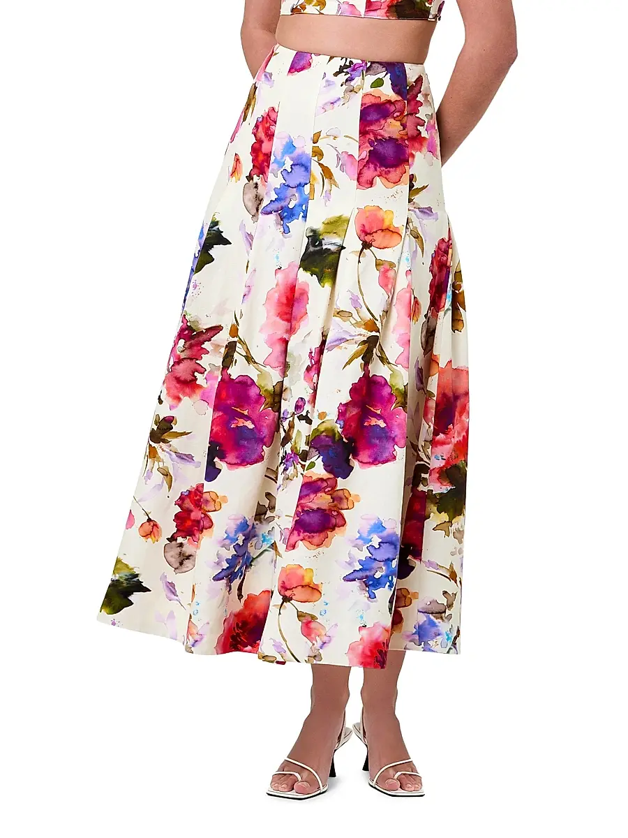 Nicholas the Label Women's Jordana Floral Pleated Waist Midi-Skirt | Thumbnail 4 Nicholas the Label Women's Jordana Floral Pleated Waist Midi-Skirt | Thumbnail 4