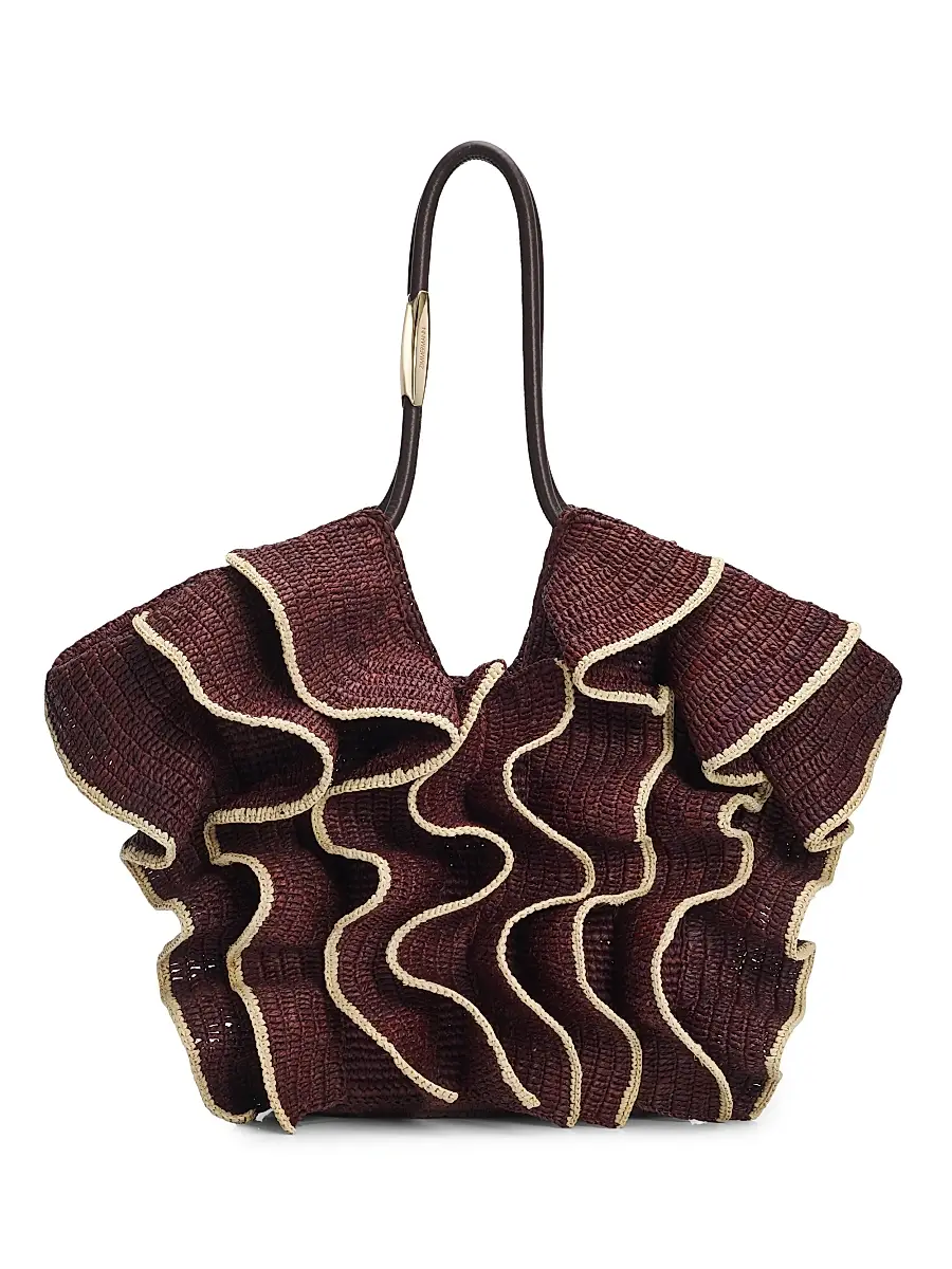 Zimmermann Women's Goldentime Medium Raffia Tote Bag | Image 1 Zimmermann Women's Goldentime Medium Raffia Tote Bag | Image 1