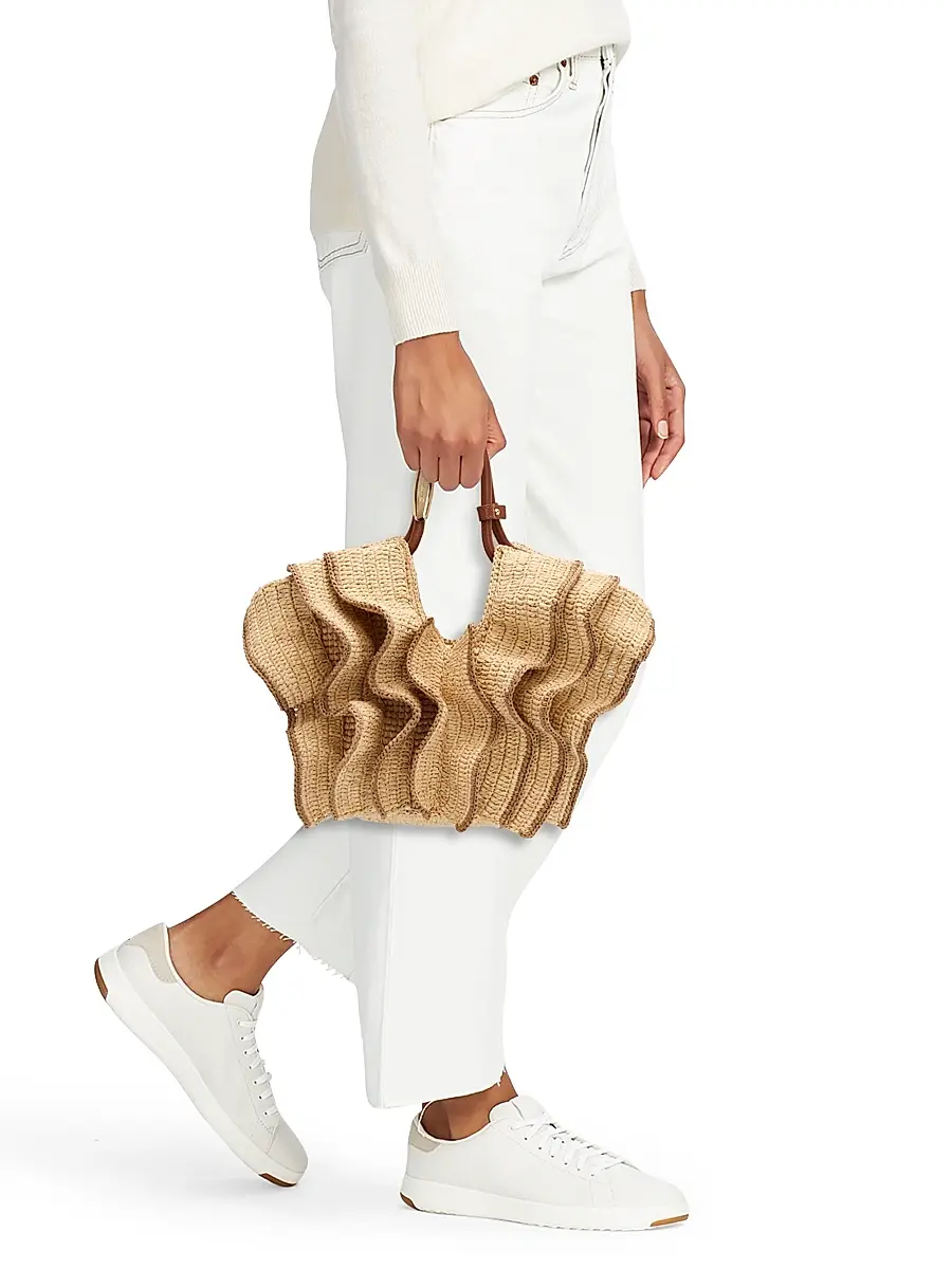 Zimmermann Women's Goldentime Small Ruffle Tote Bag | Thumbnail 2