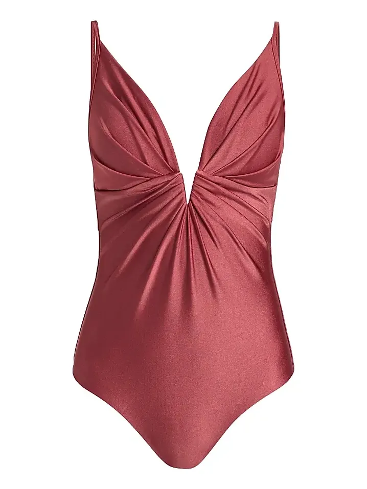 Women's Solstice Tuck Plunge One-Piece Swimsuit Women's Solstice Tuck Plunge One-Piece Swimsuit