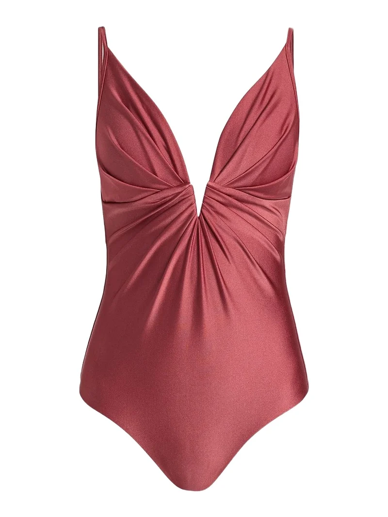 Zimmermann Women's Solstice Tuck Plunge One-Piece Swimsuit