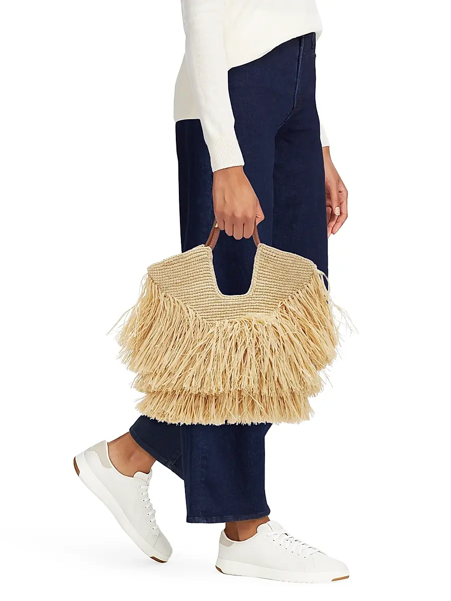 Zimmermann Women's Goldentime Small Fringed Tote Bag | Thumbnail 2 Zimmermann Women's Goldentime Small Fringed Tote Bag | Thumbnail 2