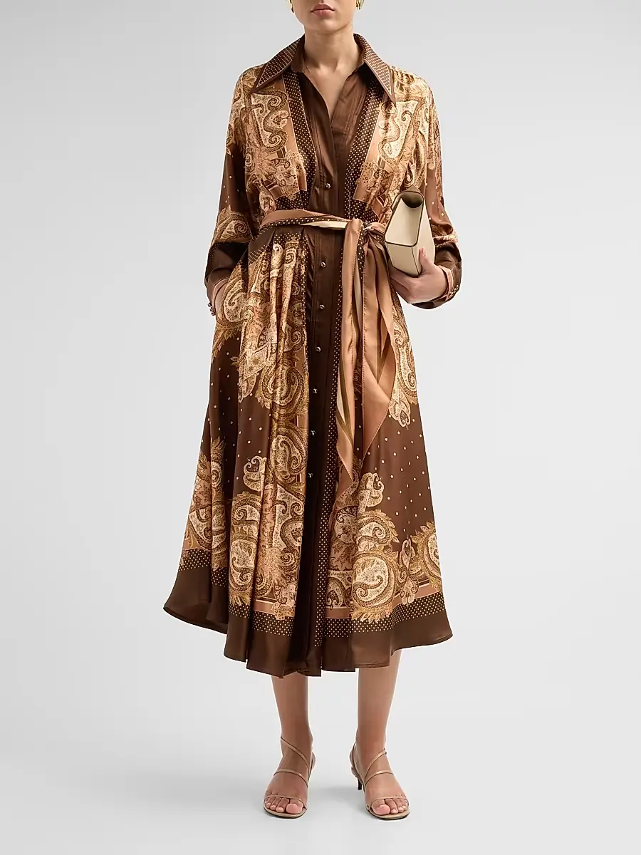 Zimmermann Women's Luna Silk Midi Shirtdress | Thumbnail 2
