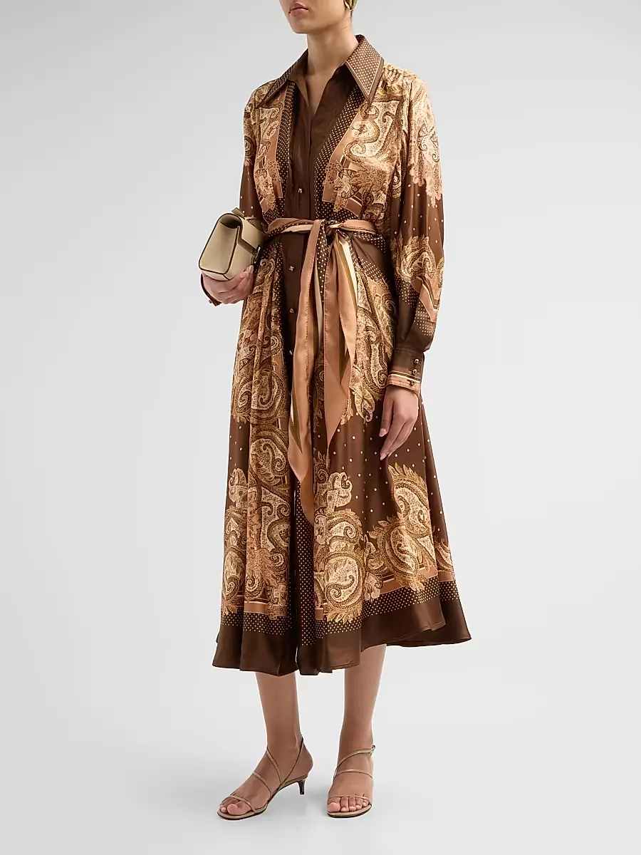 Zimmermann Women's Luna Silk Midi Shirtdress | Thumbnail 4