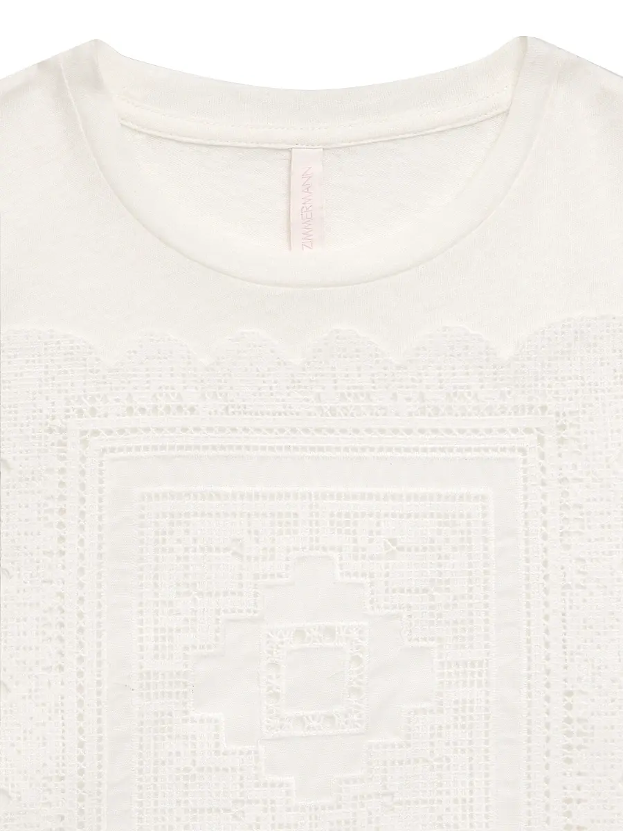 Zimmermann Girl's Baby Girl's,Little Girl's & Girl's Solstice Appliqué Linen-Cotton T-Shirt | Thumbnail 2 Zimmermann Girl's Baby Girl's,Little Girl's & Girl's Solstice Appliqué Linen-Cotton T-Shirt | Thumbnail 2