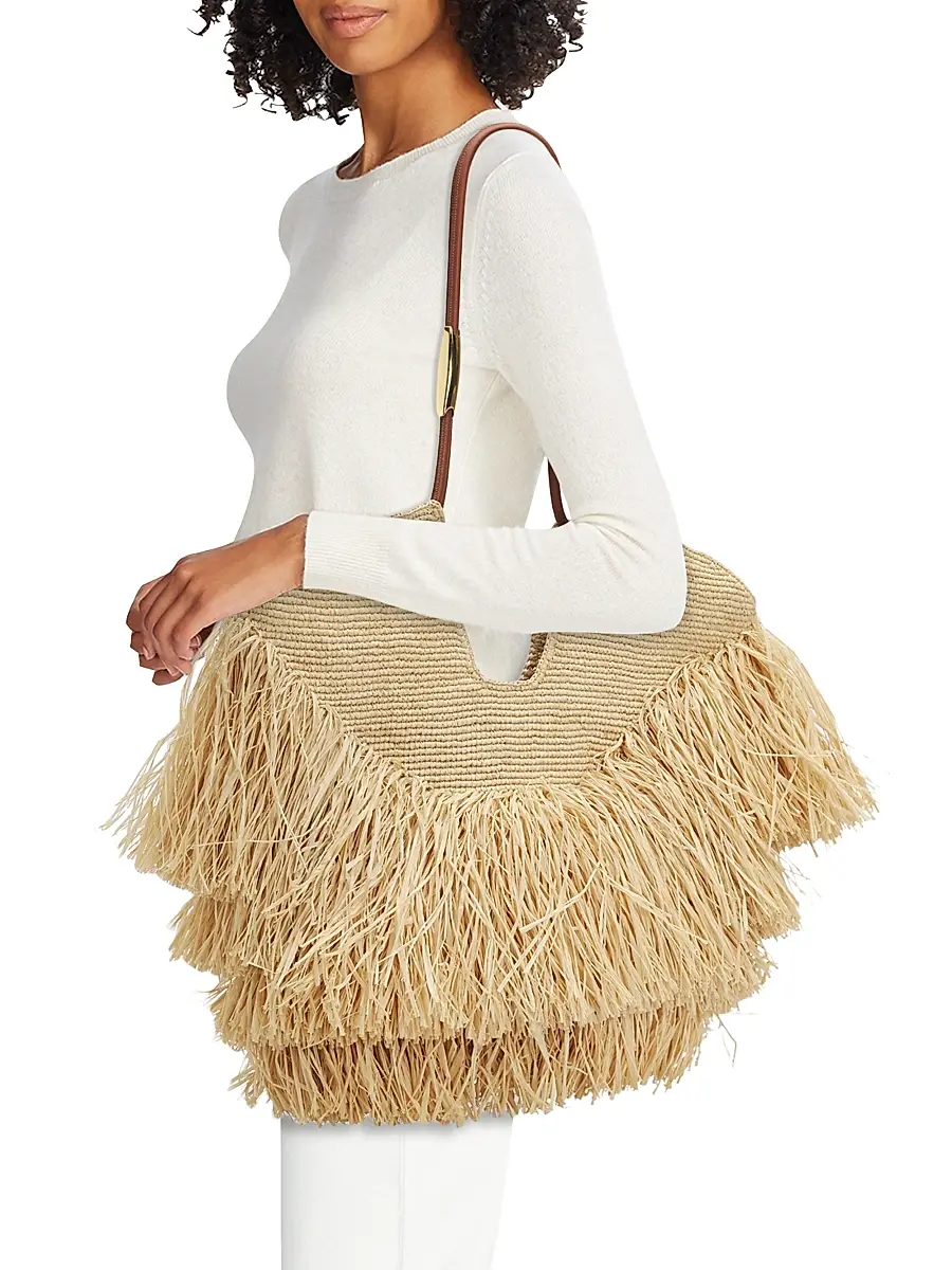 Zimmermann Women's Goldentime Medium Fringed Tote Bag | Thumbnail 2 Zimmermann Women's Goldentime Medium Fringed Tote Bag | Thumbnail 2