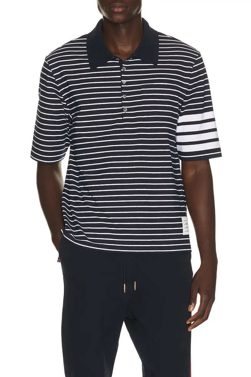 Thom Browne Short Sleeve Polo | Image 1 Thom Browne Short Sleeve Polo | Image 1