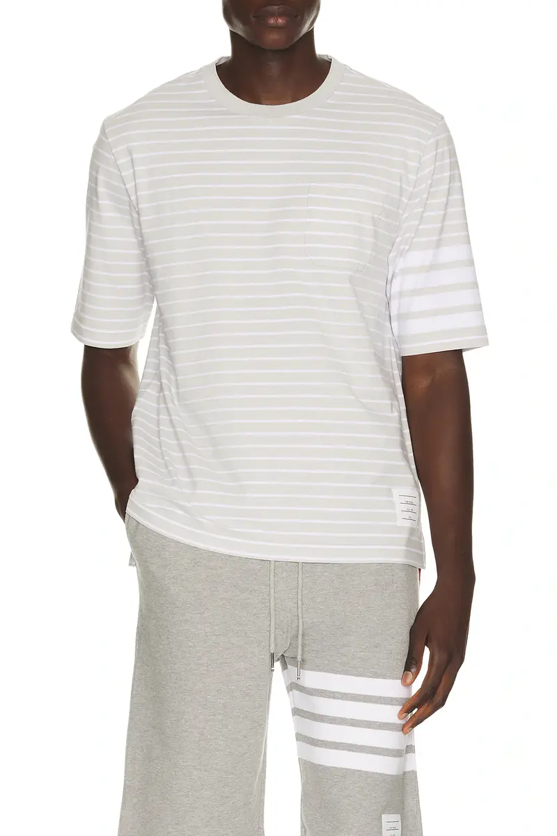 Thom Browne Short Sleeve Tee With Chest Pocket | Image 1 Thom Browne Short Sleeve Tee With Chest Pocket | Image 1