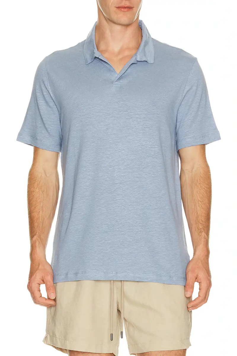 Onia Shaun Stretch Linen Polo | Image 1 Onia Shaun Stretch Linen Polo | Image 1