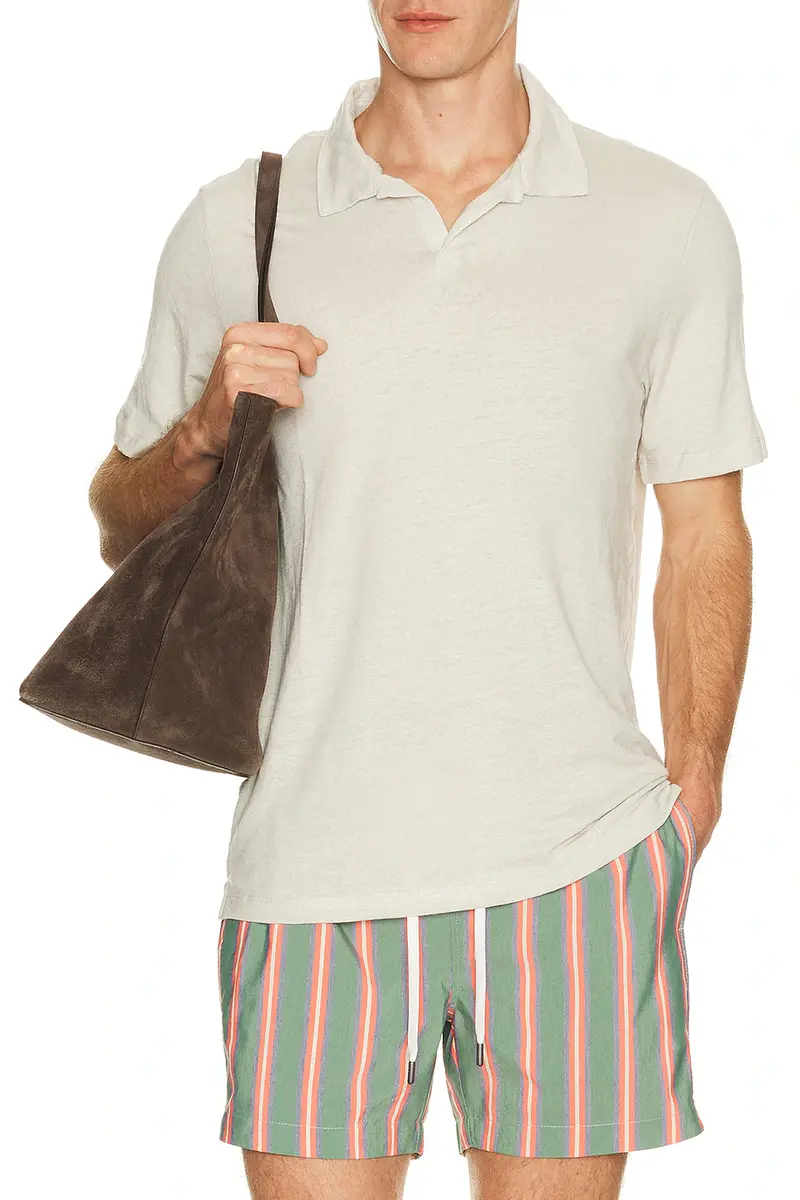 Onia Shaun Stretch Linen Polo | Image 1 Onia Shaun Stretch Linen Polo | Image 1