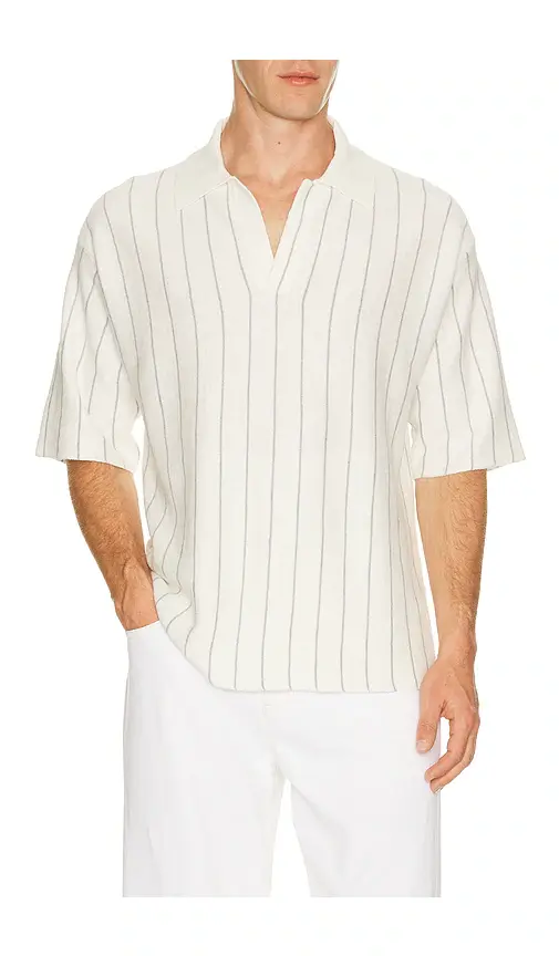 Helmut Lang Short Sleeve Stripe Polo. | Thumbnail 5
