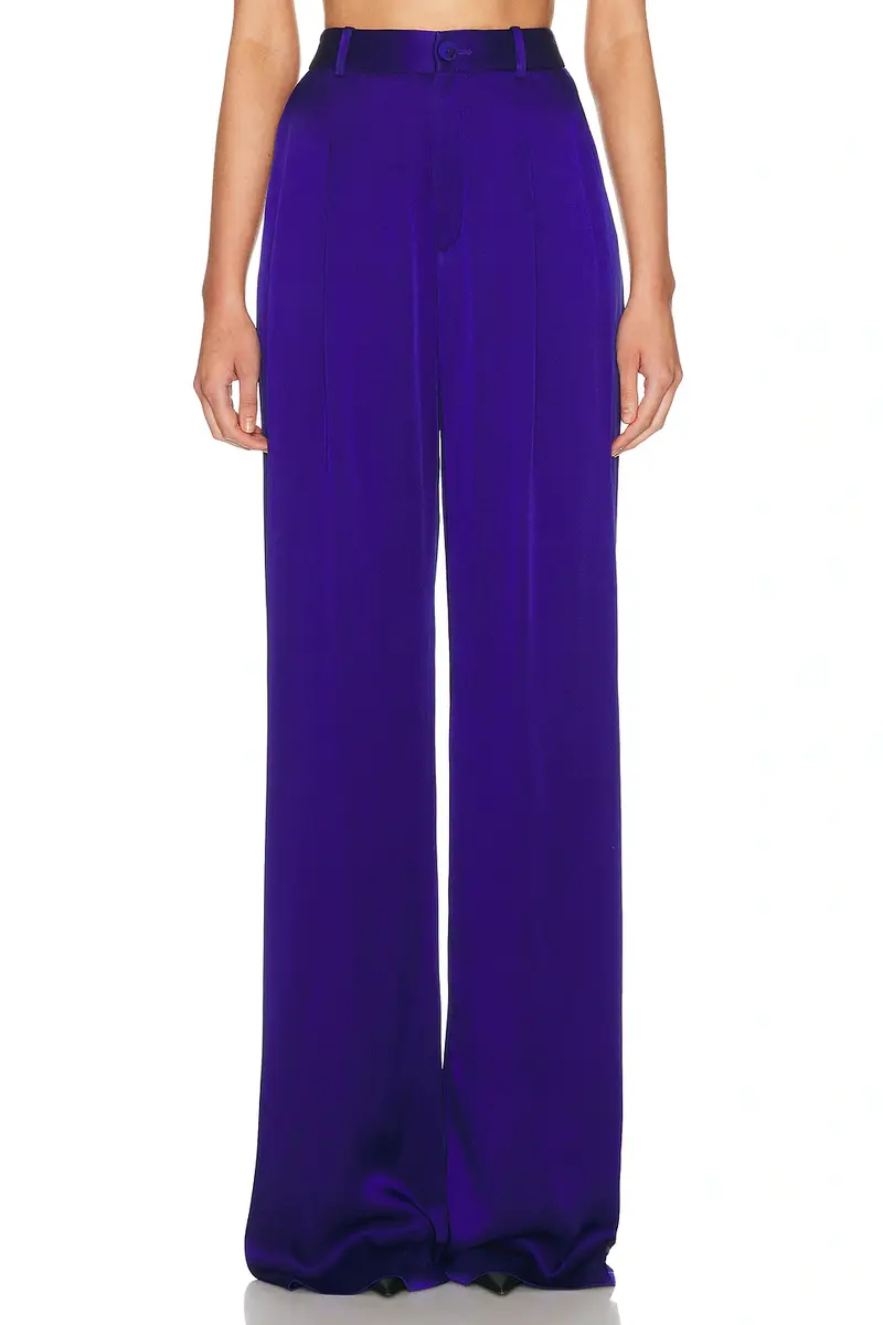Lapointe Satin Relaxed Pleated Pant | Image 1 Lapointe Satin Relaxed Pleated Pant | Image 1
