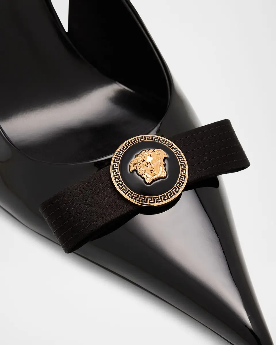 Versace Gianni Ribbon Medusa Patent Slingback Pumps | Thumbnail 4 Versace Gianni Ribbon Medusa Patent Slingback Pumps | Thumbnail 4