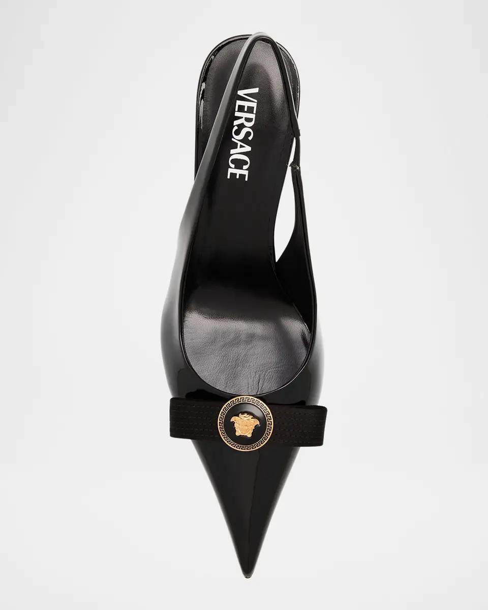 Versace Gianni Ribbon Medusa Patent Slingback Pumps | Thumbnail 5 Versace Gianni Ribbon Medusa Patent Slingback Pumps | Thumbnail 5