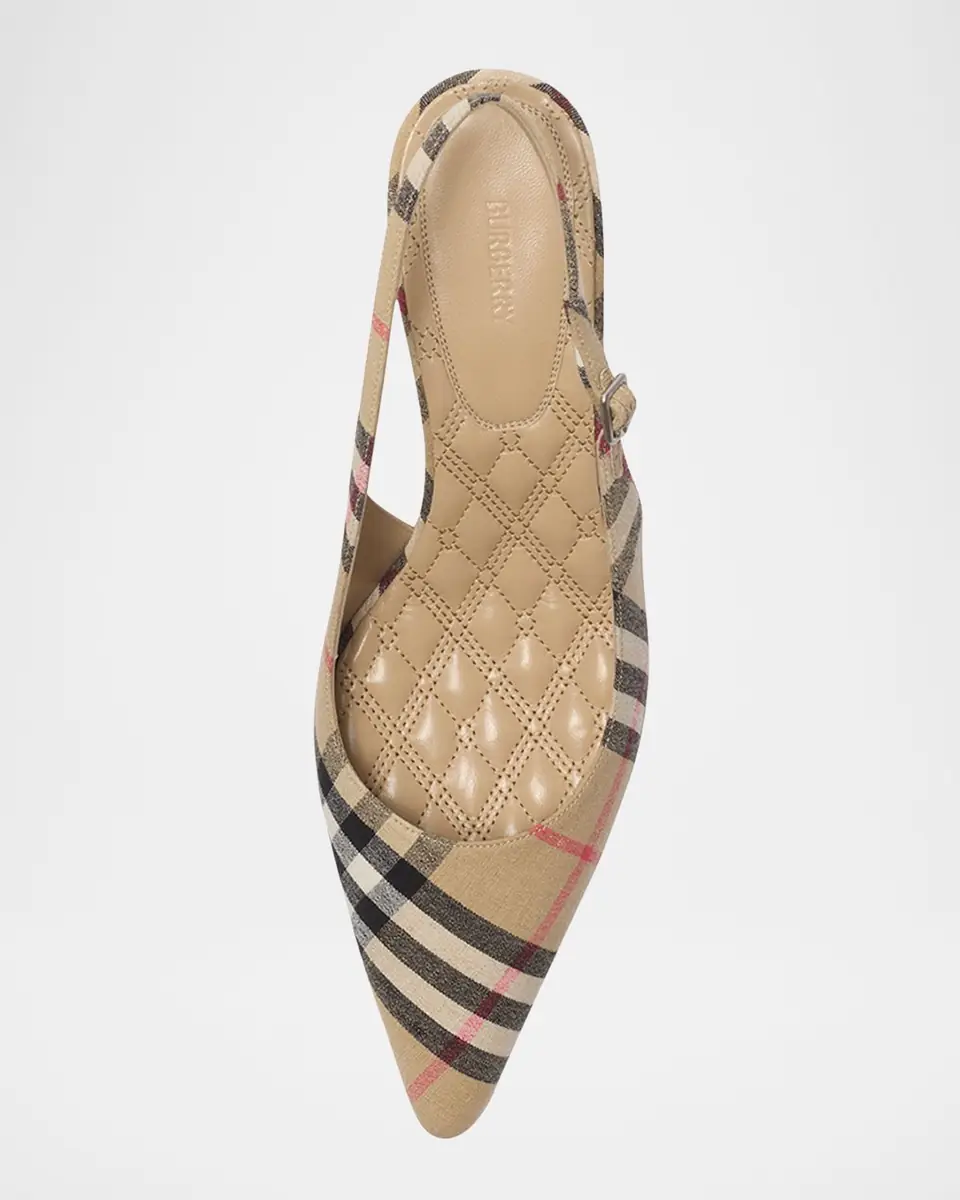 Burberry Dame Vintage Check Slingback Linen Pumps | Thumbnail 3 Burberry Dame Vintage Check Slingback Linen Pumps | Thumbnail 3