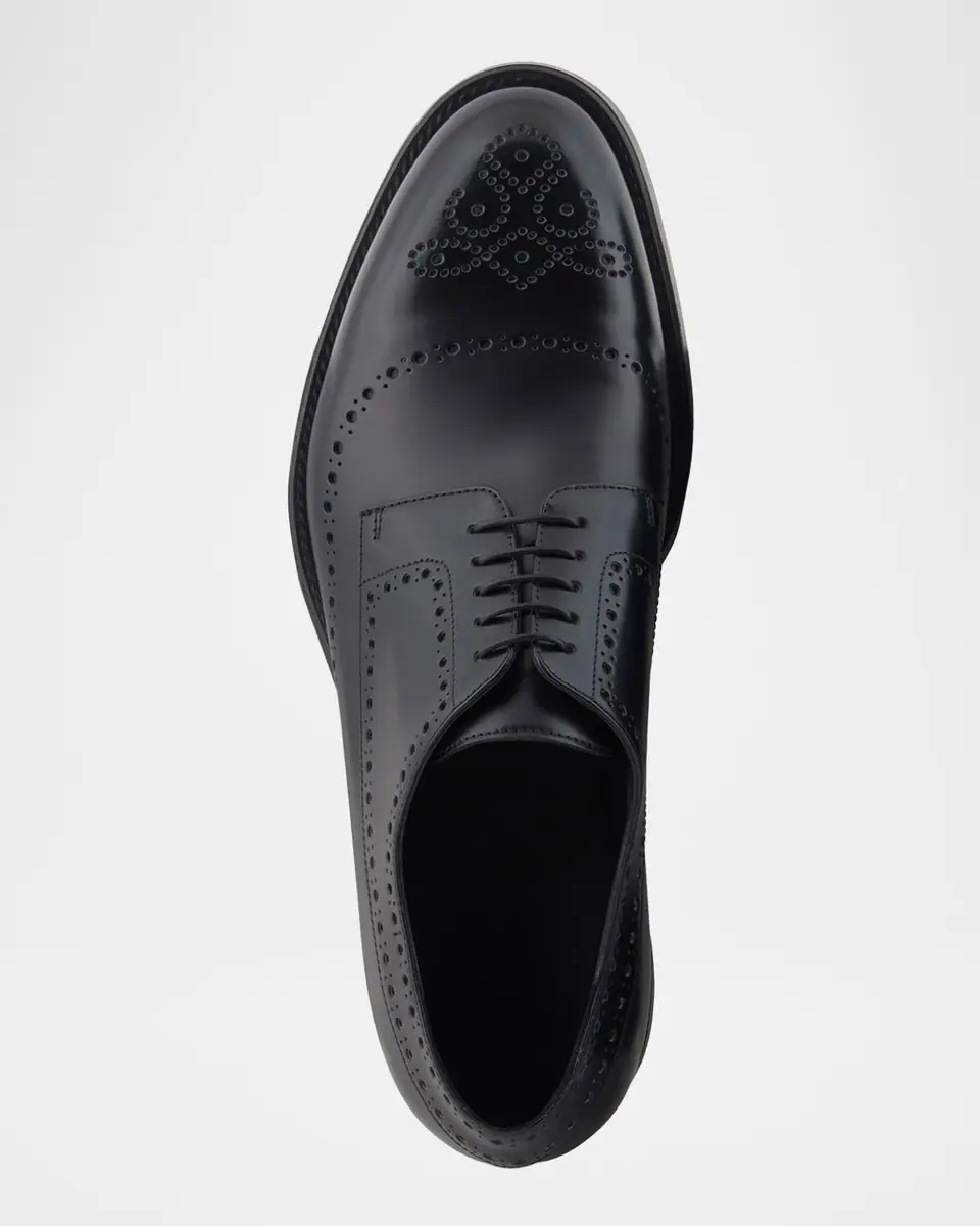 Giorgio Armani Men's Leather Brogue Derby Shoes | Thumbnail 3 Giorgio Armani Men's Leather Brogue Derby Shoes | Thumbnail 3