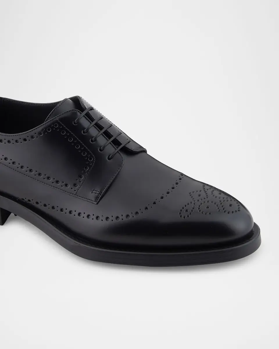 Giorgio Armani Men's Leather Brogue Derby Shoes | Thumbnail 4 Giorgio Armani Men's Leather Brogue Derby Shoes | Thumbnail 4