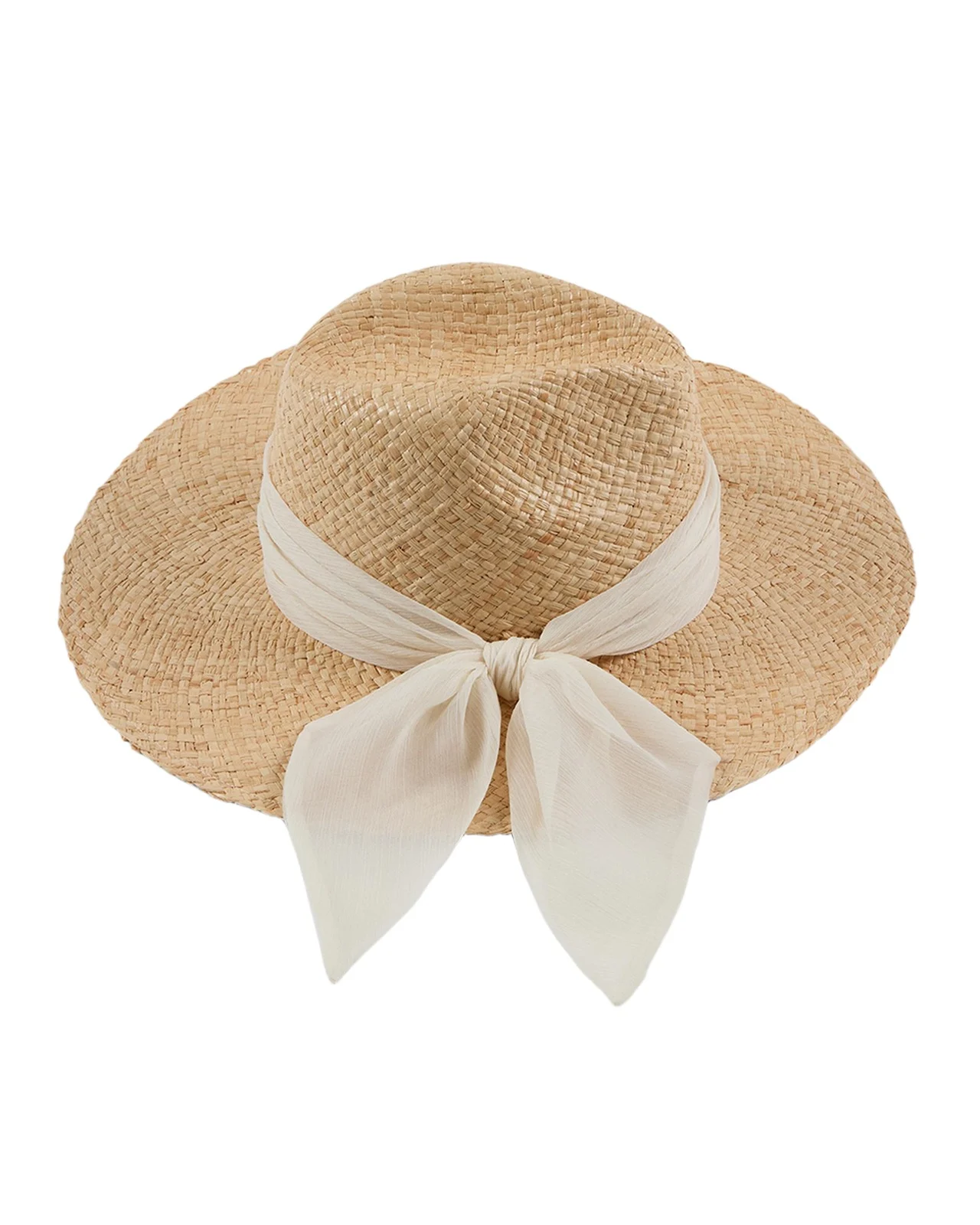 Emmanuelle Raffia Wide-Brim Fedora
