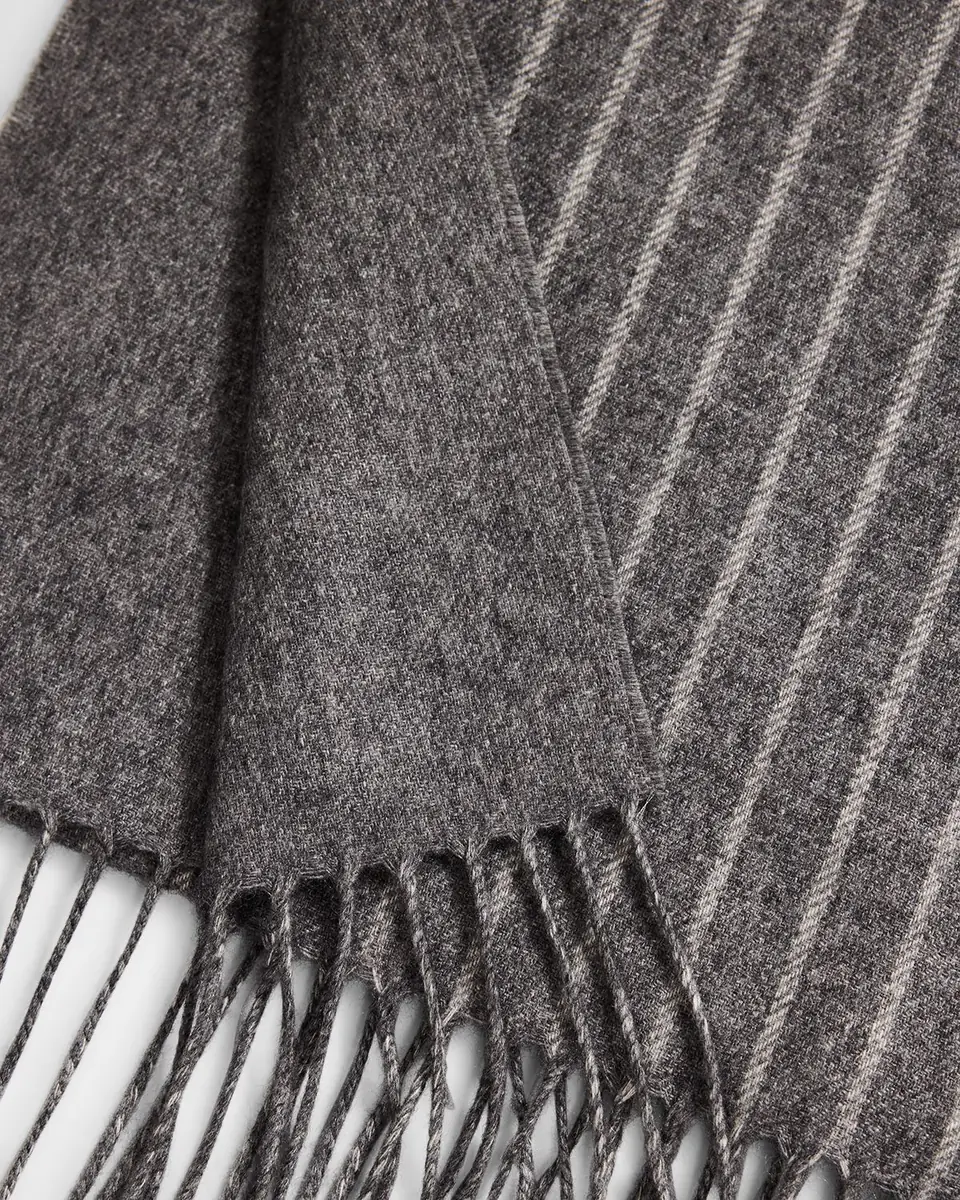 PIACENZA 1733 Men's Lizard Cashmere and Silk Solid To Pinstripe Scarf | Thumbnail 3