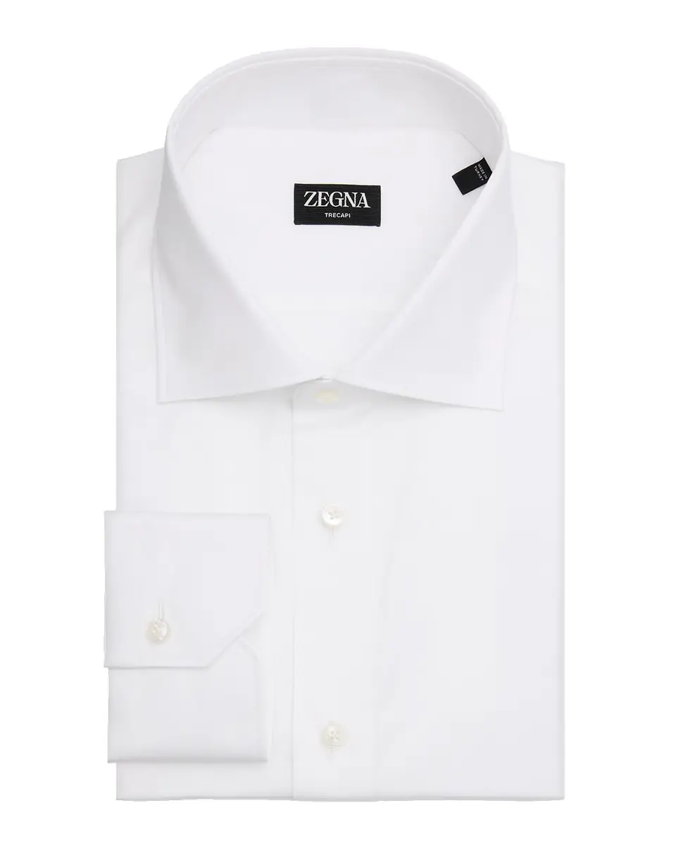 Zegna Men's Solid Trecapi 3-Ply Cotton Dress Shirt | Thumbnail 2 Zegna Men's Solid Trecapi 3-Ply Cotton Dress Shirt | Thumbnail 2