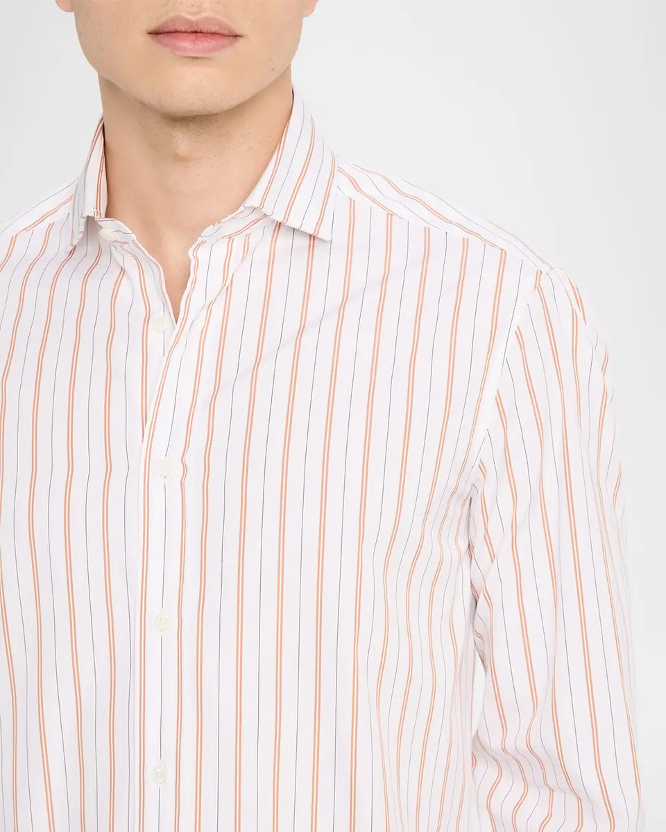 Brunello Cucinelli Men's Multi-Stripe Cotton Slim-Fit Button-Down Shirt | Thumbnail 4