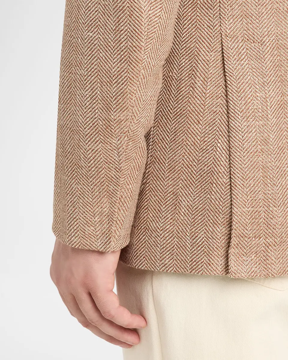Brunello Cucinelli Men's Wool, Silk and Linen Herringbone Suit Jacket | Thumbnail 7 Brunello Cucinelli Men's Wool, Silk and Linen Herringbone Suit Jacket | Thumbnail 7
