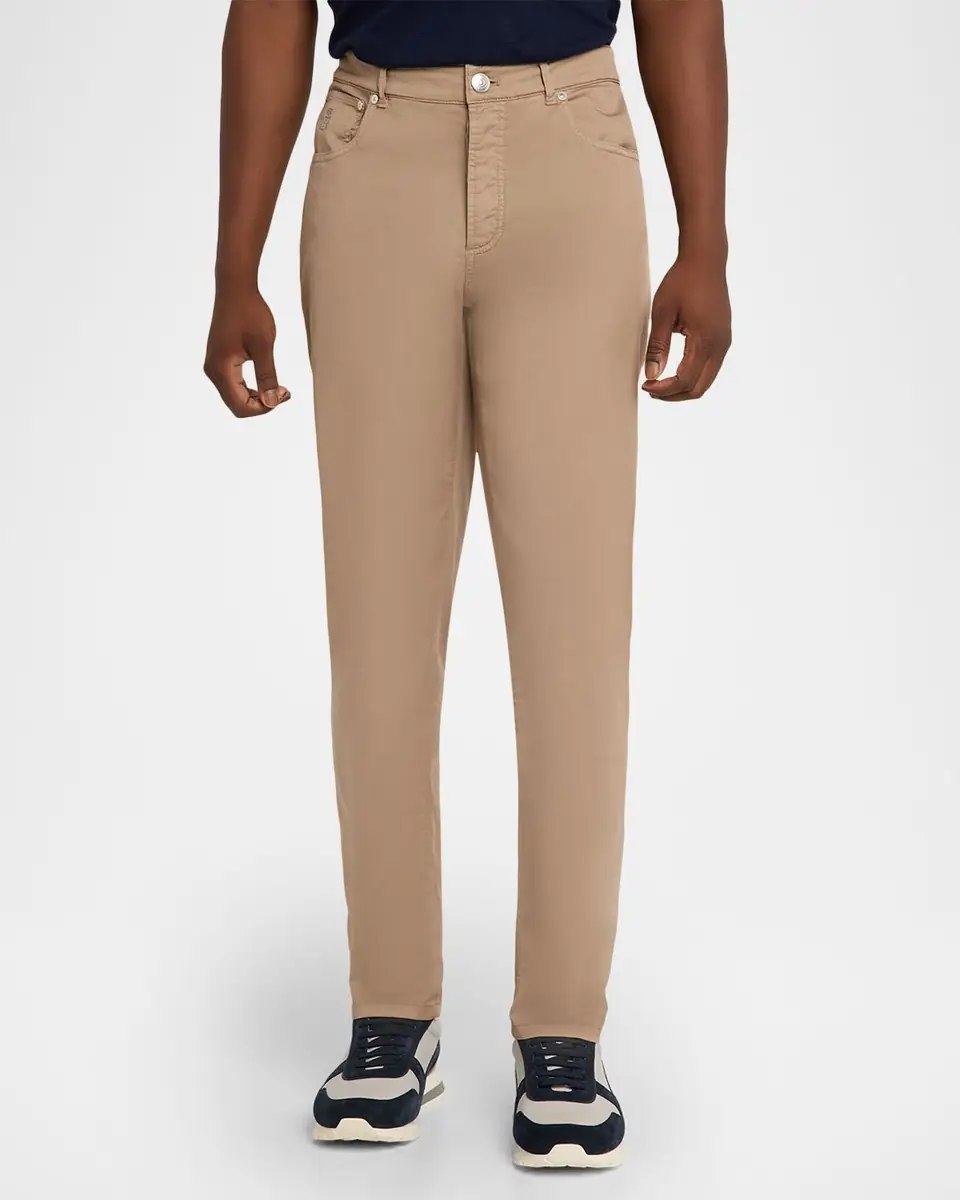 Brunello Cucinelli Men's Dyed Cotton Straight-Fit Five-Pocket Pants | Thumbnail 3 Brunello Cucinelli Men's Dyed Cotton Straight-Fit Five-Pocket Pants | Thumbnail 3