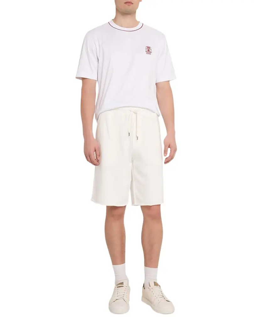 Brunello Cucinelli Men's Cotton-Blend Drawstring Bermuda Shorts | Image 1 Brunello Cucinelli Men's Cotton-Blend Drawstring Bermuda Shorts | Image 1